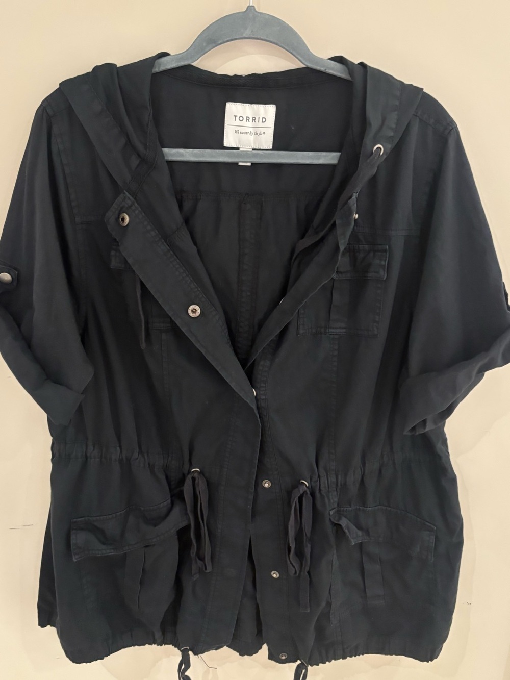 torrid Black Hooded Utility Anorak Jacket
